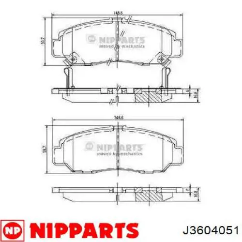 Гальмівні колодки Nipparts J3604051 ціна, від 26.93 USD