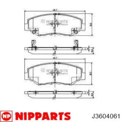 Купити J3604061 Nipparts Колодки гальмівні передні, дискові