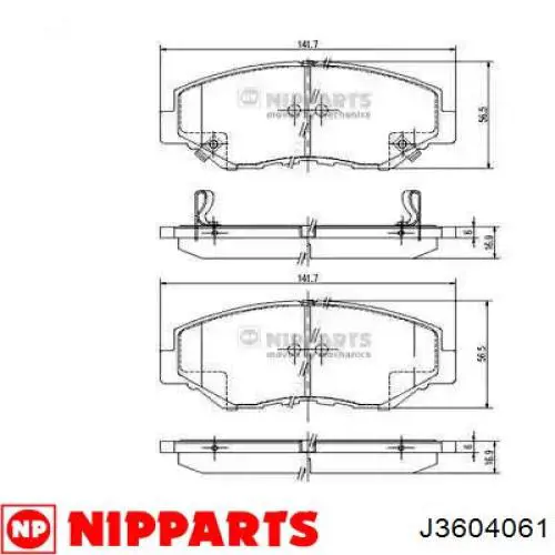 Гальмівні колодки Nipparts J3604061 ціна, від 25.72 USD
