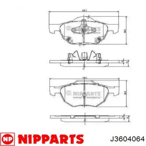 Купити J3604064 Nipparts Колодки гальмівні передні, дискові