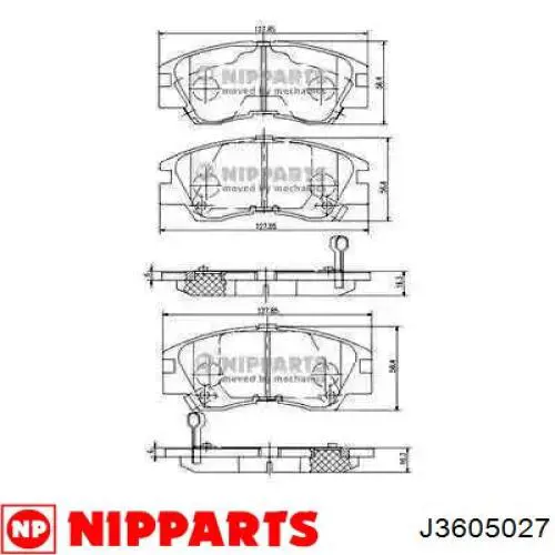 Купити J3605027 Nipparts Колодки гальмівні передні, дискові