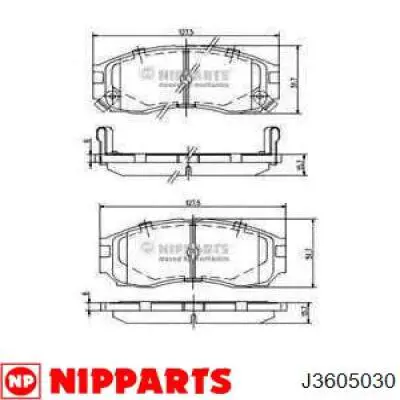 Гальмівні колодки Nipparts J3605030 ціна, від 18.50 USD