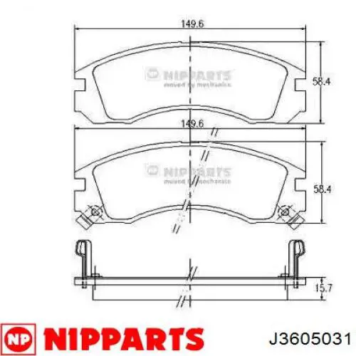 Купити J3605031 Nipparts Колодки гальмівні передні, дискові