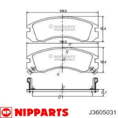 J3605031 Nipparts Передні гальмівні колодки