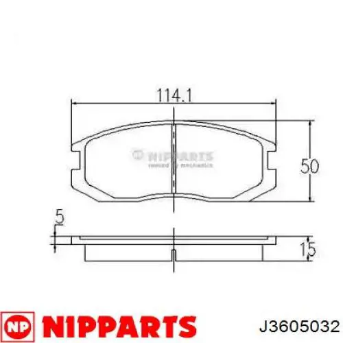 Купити J3605032 Nipparts Колодки гальмівні передні, дискові