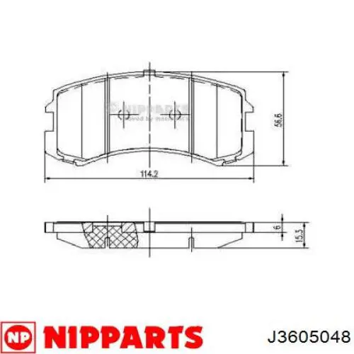 Купити J3605048 Nipparts Колодки гальмівні передні, дискові