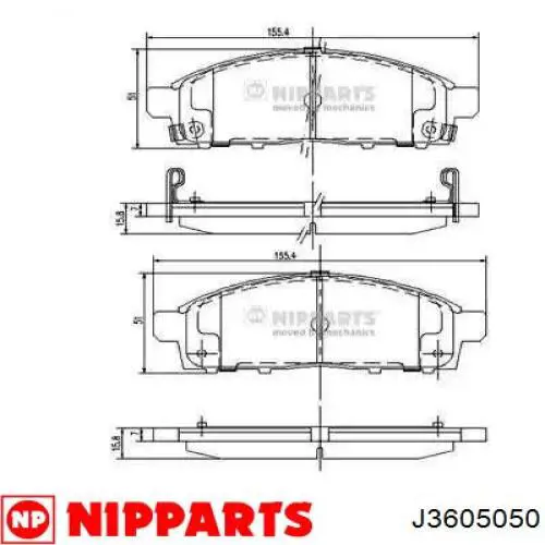 Купити J3605050 Nipparts Колодки гальмівні передні, дискові