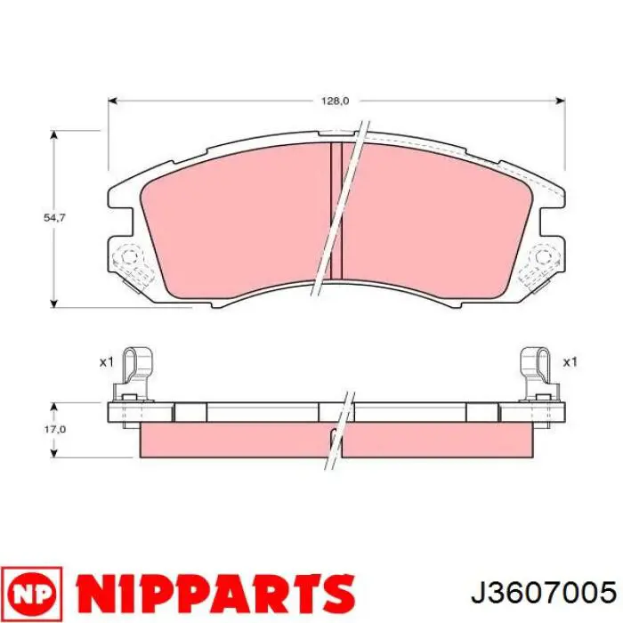 Гальмівні колодки Nipparts J3607005 ціна, від 15.20 USD