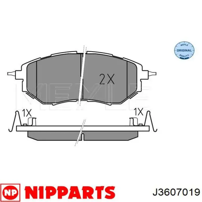 J3607019 Nipparts колодки гальмівні передні, дискові