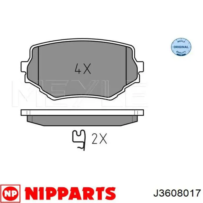 J3608017 Nipparts Передні гальмівні колодки