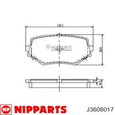 Купити J3608017 Nipparts Колодки гальмівні передні, дискові