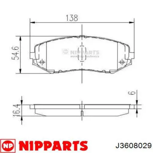 Купити J3608029 Nipparts Колодки гальмівні передні, дискові