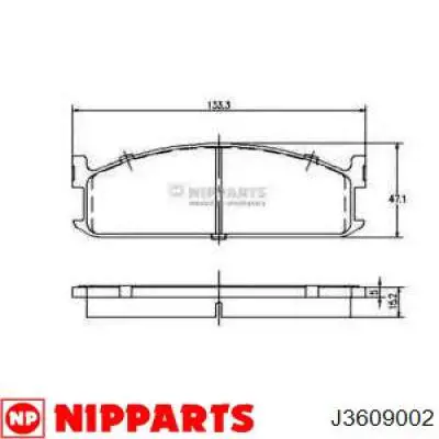 Гальмівні колодки Nipparts J3609002 ціна, від 20.00 USD