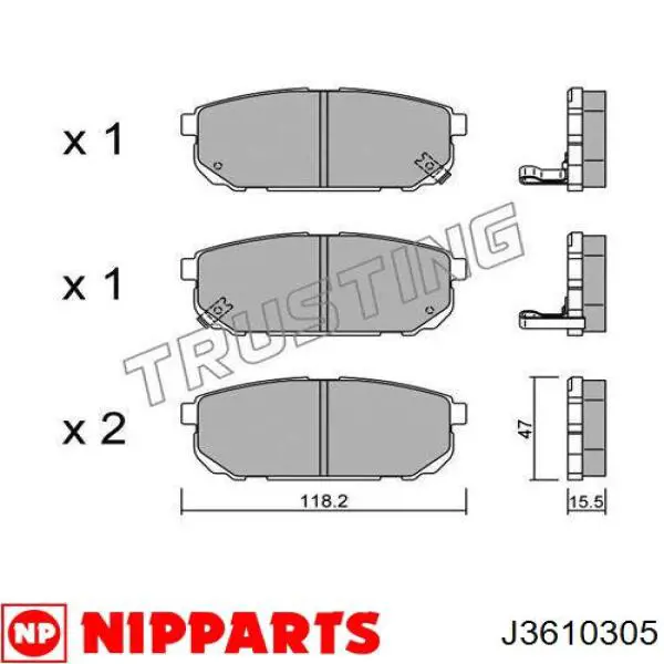 Купити J3610305 Nipparts Задні колодки