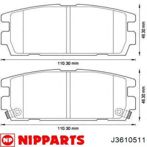 Задні дискові колодки Nipparts J3610511