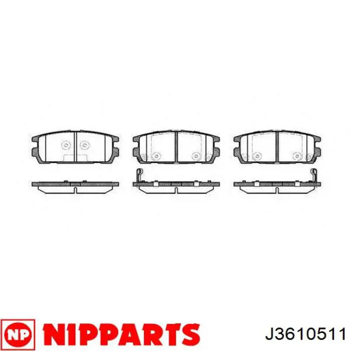 Задні гальмівні колодки Nipparts J3610511 ціна, від 21.56 USD