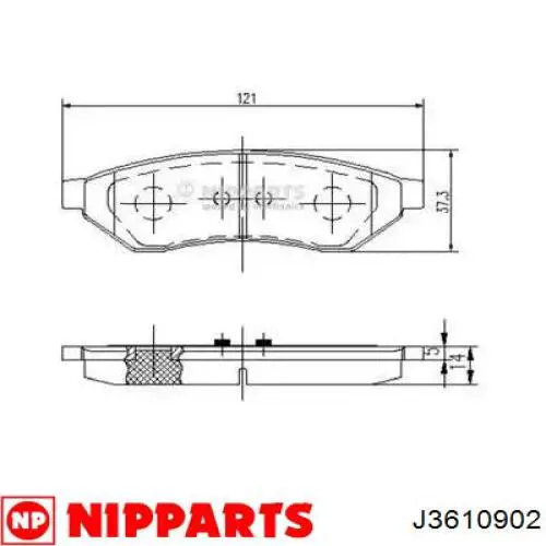 Купити J3610902 Nipparts Задні колодки