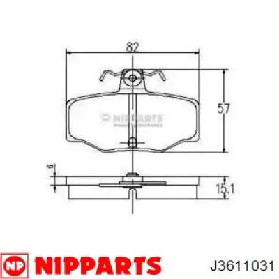 Купити J3611031 Nipparts Задні колодки