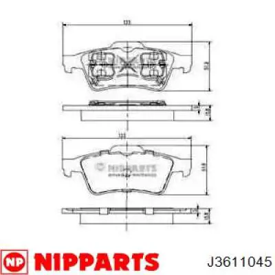 Колодки гальмові задні, дискові J3611045 Nipparts