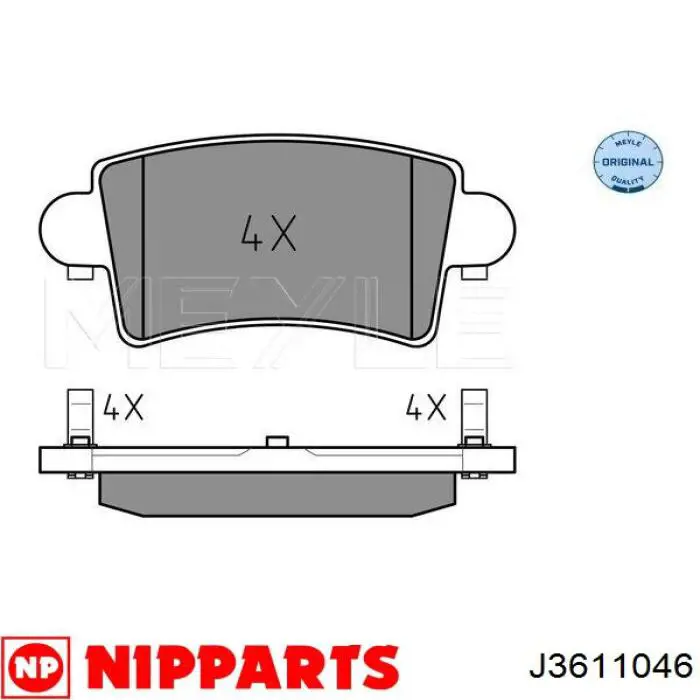 Задні гальмівні колодки Nipparts J3611046 ціна, від 16.47 USD
