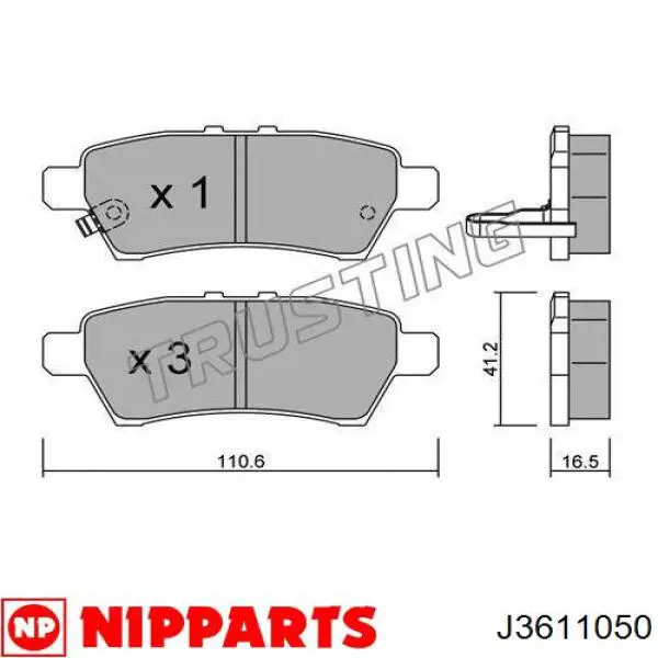 Задні гальмівні колодки Nissan/Infiniti 44060EA000 ціна, від 16.28 USD