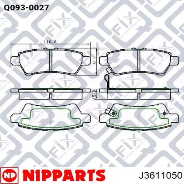 Задні гальмівні колодки 44060EA000 Nissan/Infiniti
