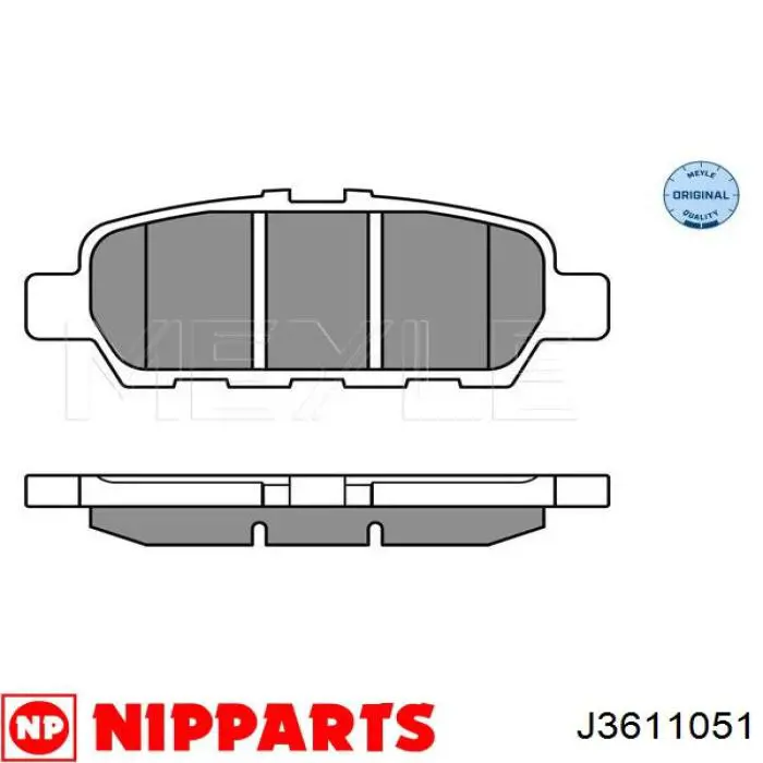 Колодки гальмові задні, дискові J3611051 Nipparts