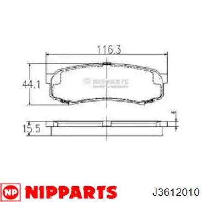 Задні дискові колодки Nipparts J3612010