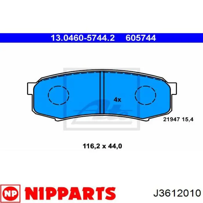 Купити 446560010 Toyota Задні колодки