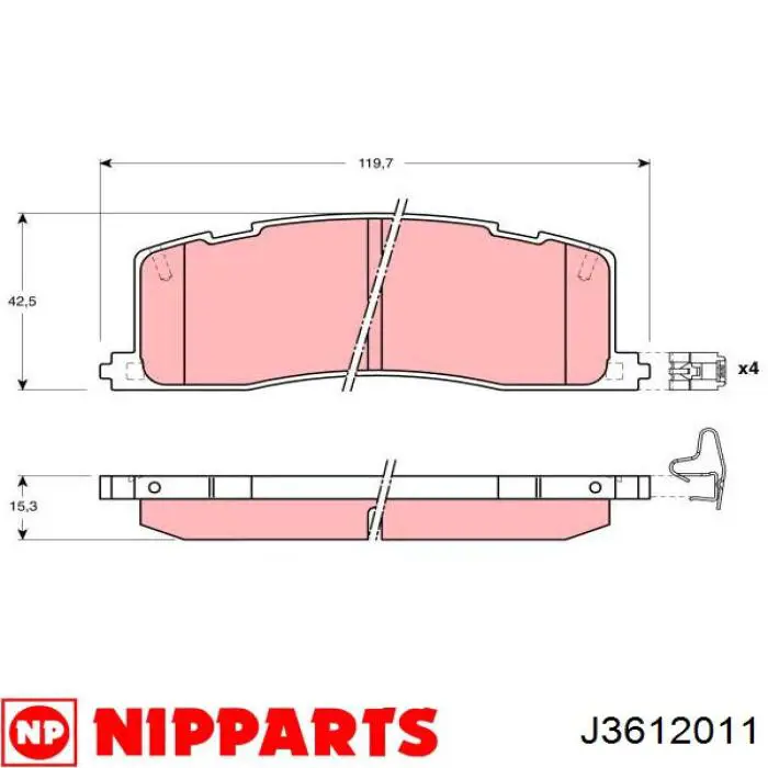 Задні гальмівні колодки 0446628011 Toyota