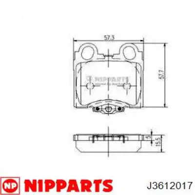 Задні гальмівні колодки Nipparts J3612017 ціна, від 17.76 USD