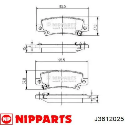 Купити J3612025 Nipparts Задні колодки