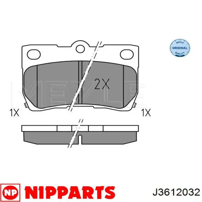 Купити J3612032 Nipparts Задні колодки