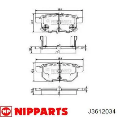 Купити J3612034 Nipparts Задні колодки