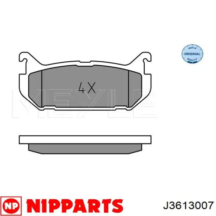 Колодки гальмові задні, дискові J3613007 Nipparts