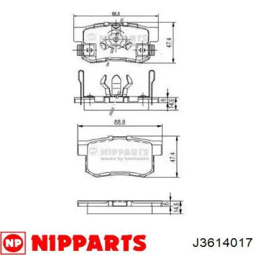 Купити J3614017 Nipparts Задні колодки