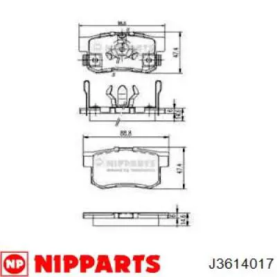 Колодки гальмові задні, дискові J3614017 Nipparts