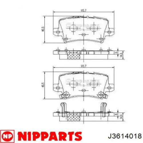 Купити J3614018 Nipparts Задні колодки