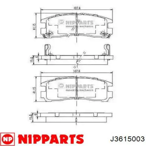Купити J3615003 Nipparts Задні колодки