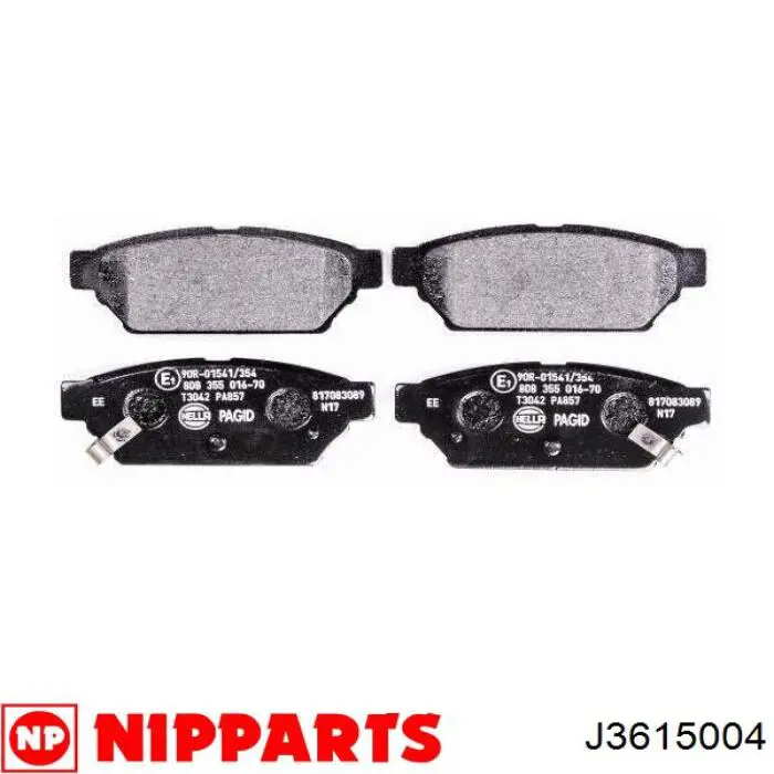 Задні гальмівні колодки J3615004 Nipparts