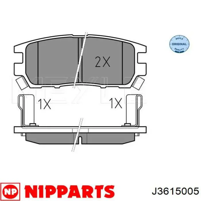 Купити J3615005 Nipparts Задні колодки