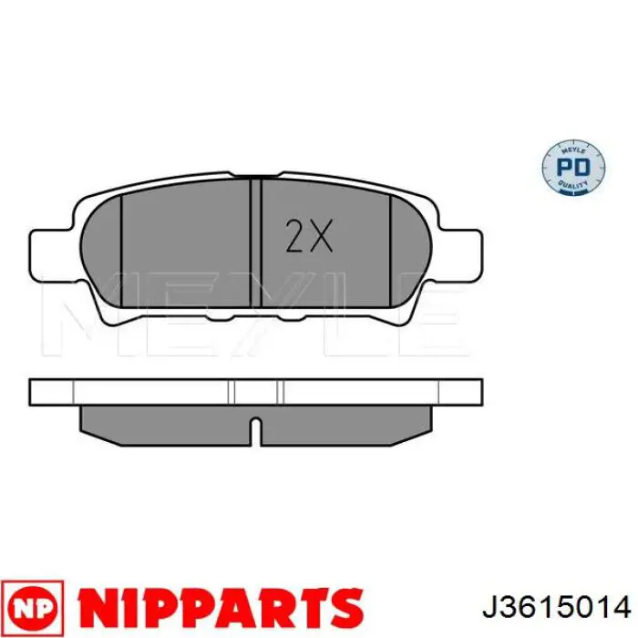 Задні гальмівні колодки Nipparts J3615014 ціна, від 18.86 USD