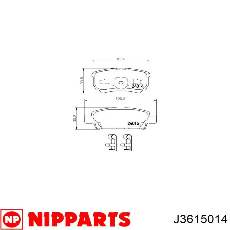 Задні дискові колодки Nipparts J3615014