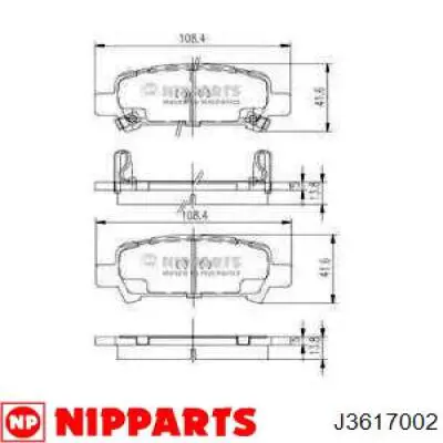 Задні гальмівні колодки J3617002 Nipparts