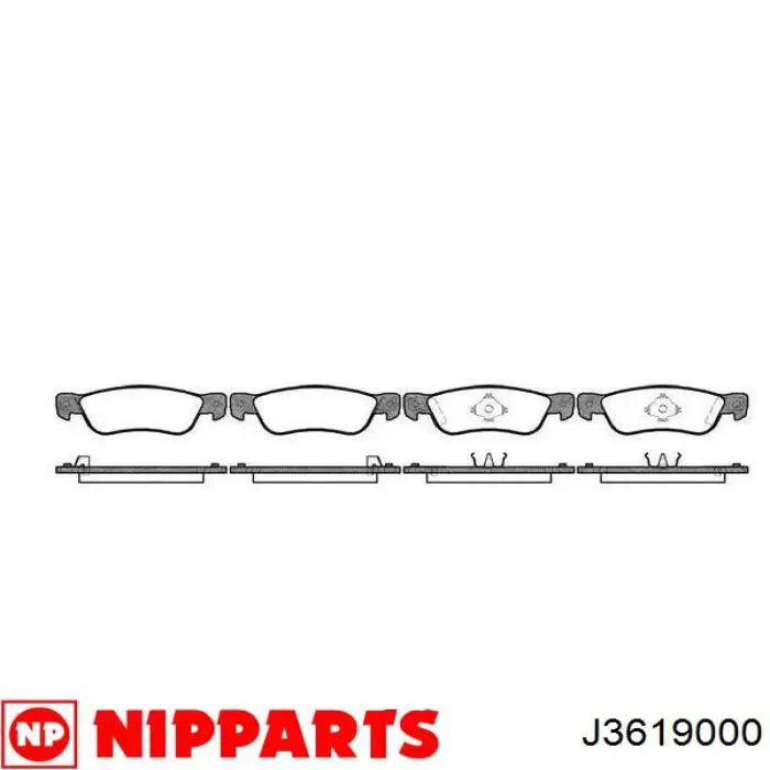 Купити J3619000 Nipparts Задні колодки