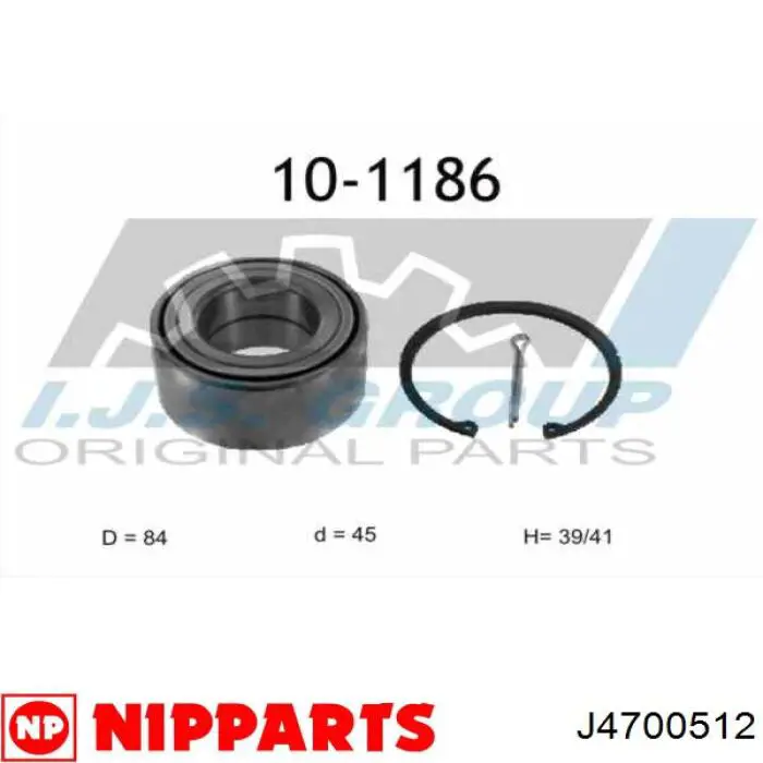 J4700512 Nipparts Підшипник маточини передньої