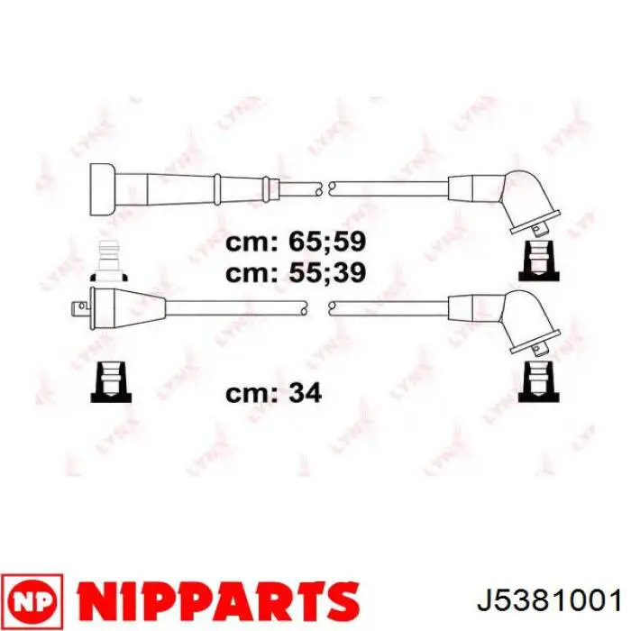 J5381001 Nipparts дріт високовольтні, комплект