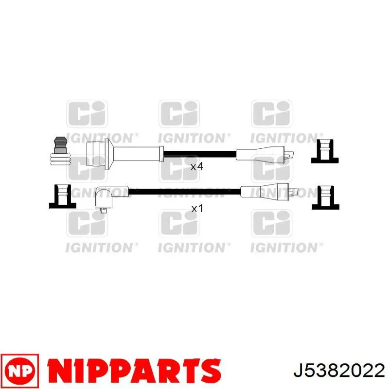 J5382022 Nipparts дріт високовольтні, комплект