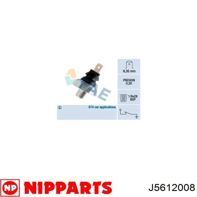 J5612008 Nipparts датчик тиску масла