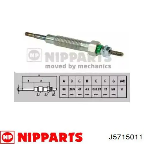 Свіча накалу Mitsubishi ME202785 ціна, від 7.86 USD